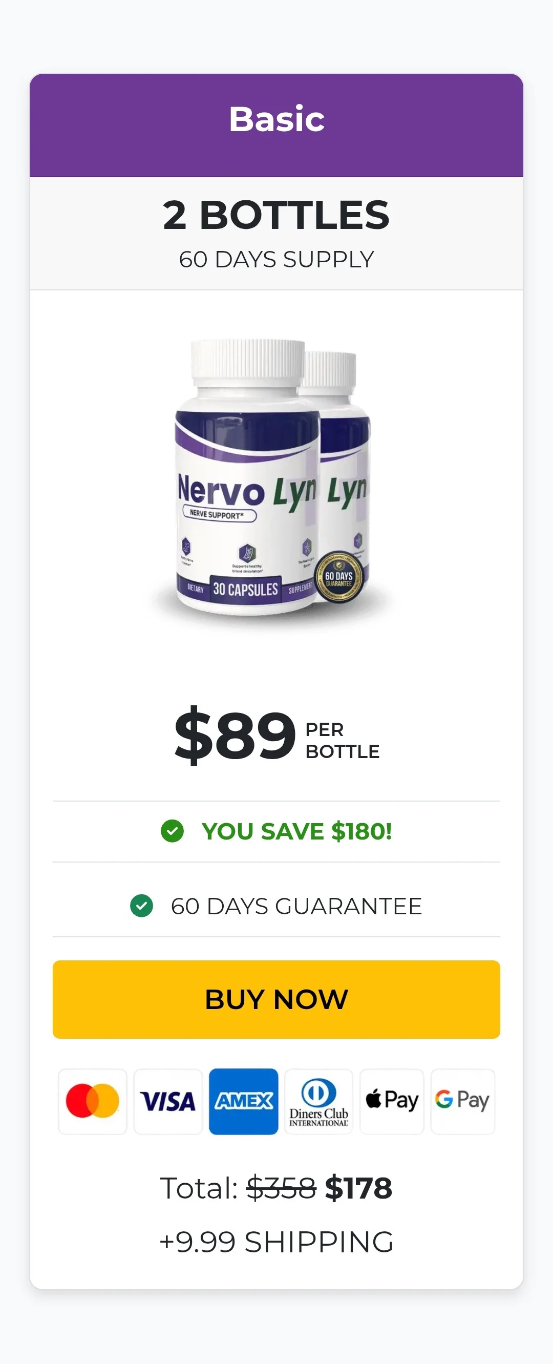 NervoLyn™ 2 bottles pricing